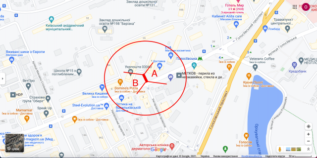 Билборд A в Киеве вул. Васильківська, 6 (03-0610-01) в напрямку Амурської площі схема