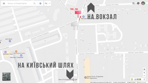 Билборд  в Борисполе вул.  Головатого, 15 схема