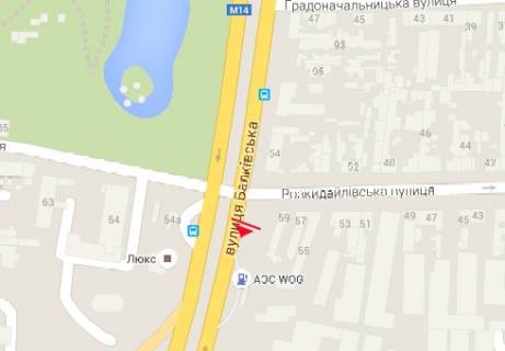 Билборд A в Одессе Балковская ул. -  Раскидайловская ул. схема