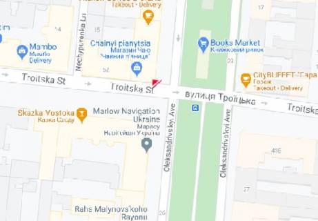 Беклайт B у Одесі Троицкая ул., 52 схема