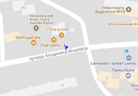 Билборд A в Одессе Академика Вильямса ул., 66/1 схема