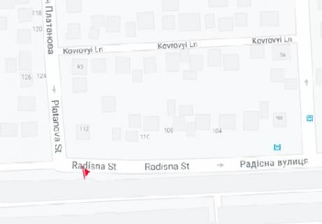 Білборд, Бігборд (Борд)  B у Одесі Радостная ул. - Платановая ул., 112 схема