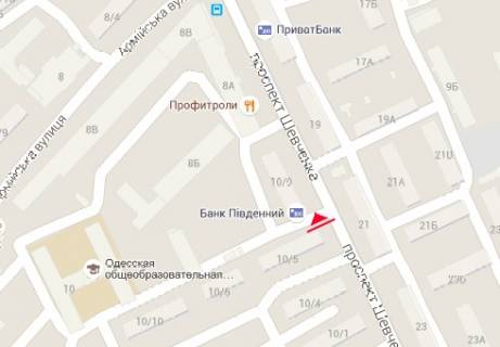 Ситилайт A в Одессе, 1.8x1.2  Шевченко просп.,12 - Шампанський пров. (зупинка) схема