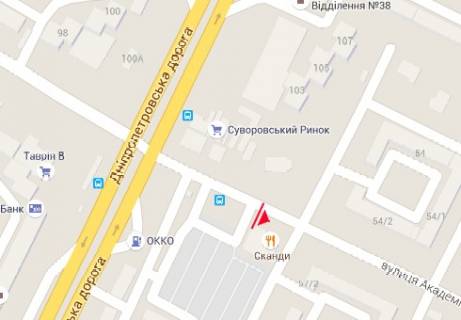 Билборд B в Одессе Академика Заболотного ул., 57/1 схема