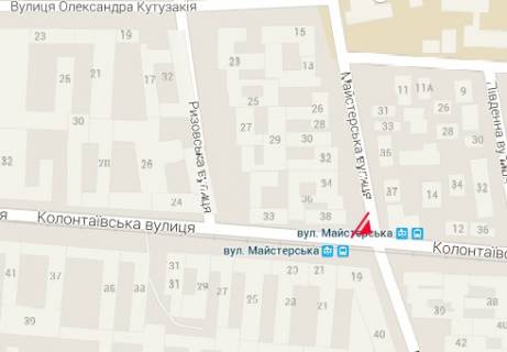 Билборд A в Одессе Колонтаевская ул. - Мастерская ул., 38 схема