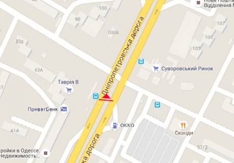 Билборд A в Одессе Семена Палия ул., 96 - Заболотного ул. схема