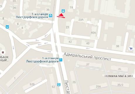 Билборд B в Одессе Люстдорфская дорога, 23б схема