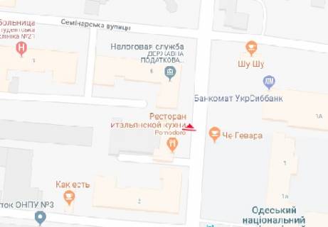 Ситилайт A в Одессе, 1.8x1.2  Шевченка просп.,2а , навпроти Політехнічний інститут схема