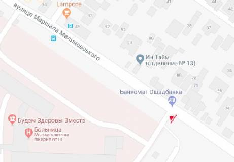 Билборд A в Одессе Малиновского ул., 57  схема