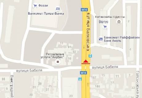 Билборд  в Одессе Балковская ул., 143 - Бабеля ул. схема