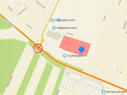 Білборд, Бігборд (Борд)   у Одесі Ривьера ТРЦ поворот А схема