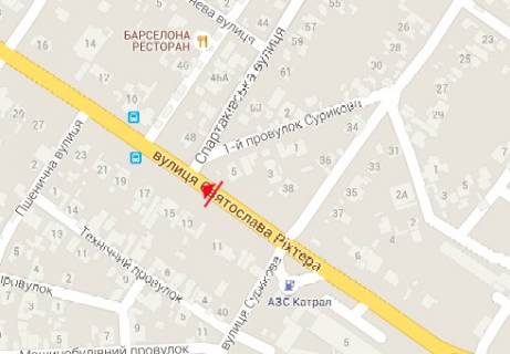 Билборд B в Одессе Рихтера ул., 11-13 - Спартаковская ул. схема