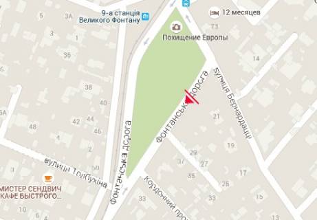 Билборд A в Одессе Фонтанская дорога, 29-Б - ул. Бернардацци схема