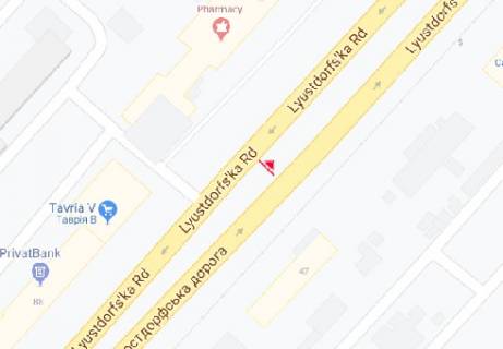 Билборд B в Одессе Люстдорфская дорога, 86 схема