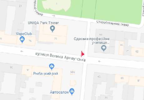 Скроллер  в Одессе Б. Арнаутская ул., 66 - Українських Героїв просп. (Олександрівський просп) - 237259 схема