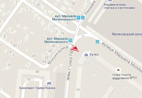 Билборд B в Одессе Ицхака Рабина ул. - Малиновского ул., 71/1 схема