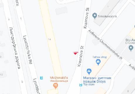 Билборд B в Одессе Краснова ул., 11б напротив схема