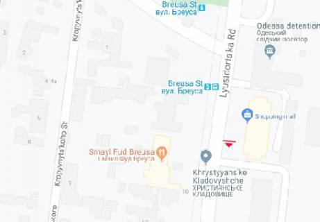 Билборд A в Одессе Люстдорфская дорога, 11/2 - Бреуса ул. схема
