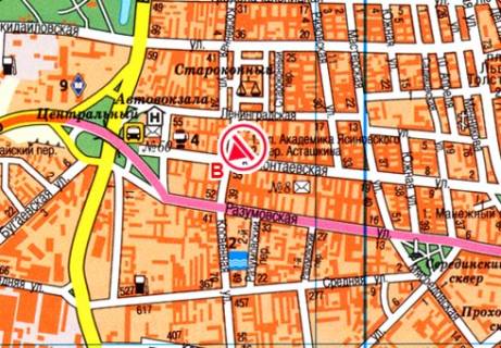 Билборд B в Одессе Калантаевска ул. - Косвенная ул., 29/3 схема