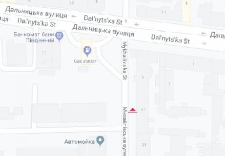 Билборд B в Одессе Михайловская ул. - Дальницкая ул., 5 схема