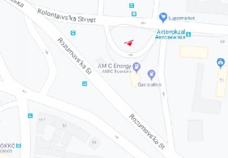 Билборд B в Одессе Колонтаевская ул., 71 схема