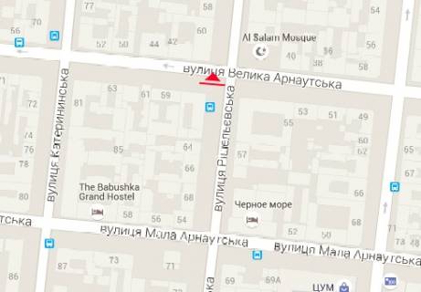 Скроллер A в Одессе Ришельевская ул.62 - Б. Арнаутская ул. - 237324 схема