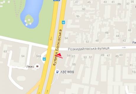 Билборд B в Одессе Балковская ул. -  Раскидайловская ул. схема