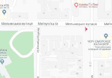 Билборд B в Одессе Мельницкая ул. - Михайловская ул., 5 схема