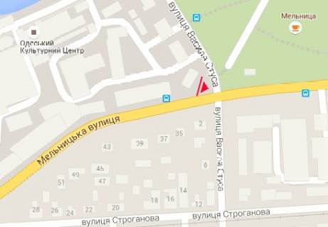 Билборд A в Одессе Мельницкая ул. - В. Стуса ул., 2б схема