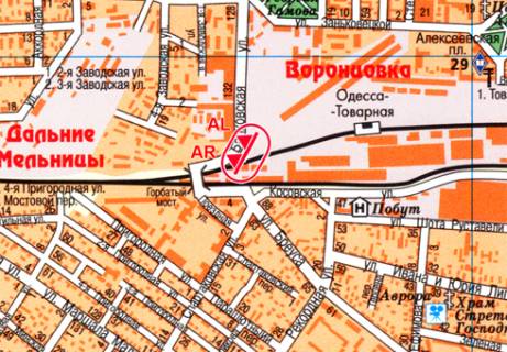 Билборд A в Одессе Балковская ул., 213, Горбатый мост  схема