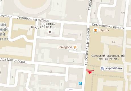 Ситилайт A в Одессе, 1.8x1.2  Шевченка просп., Політехнічний інститут (зупинка) схема