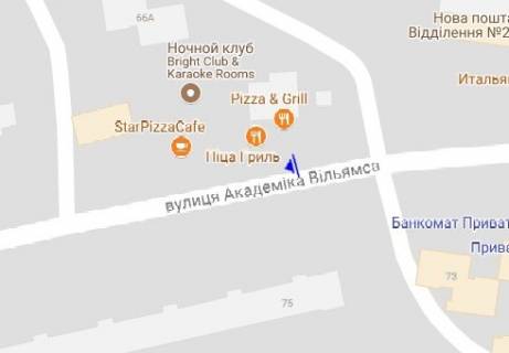 Білборд, Бігборд (Борд)  B у Одесі Академика Вильямса ул., 66/1 схема