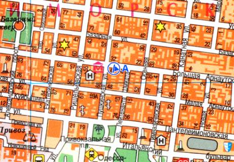 Scrolller, Scroll A in Odessa B. Arnautskaa st., 47 - Puskinskaa st. - 237220 scheme