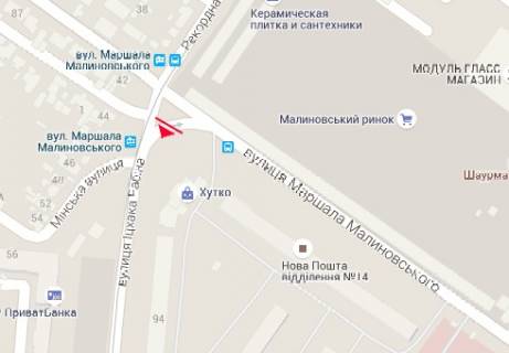 Билборд A в Одессе Ицхака Рабина ул. - Малиновского ул., 71 схема