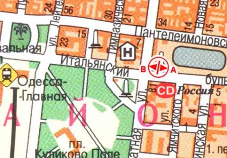 Ситилайт B в Одессе, 1.8x1.2  Італійський б-р. - Канатна вул., 79/1 схема