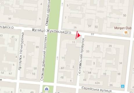 Скроллер A в Одессе Святослава Караванського вул. (Жуковського)., 33 - Покровский пер. - 237347 схема