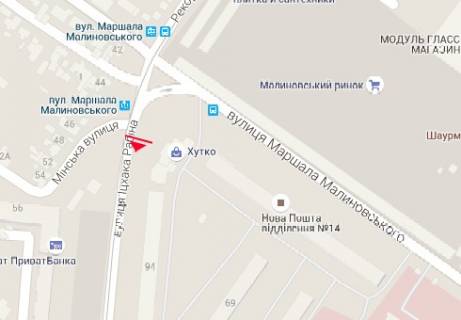 Билборд A в Одессе Ицхака Рабина ул. - Малиновского ул., 71/1 схема
