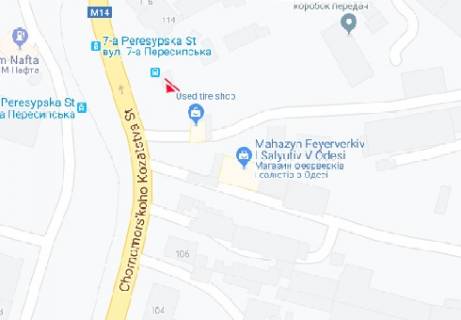 Билборд A в Одессе Черноморского Казачества ул., 112 схема