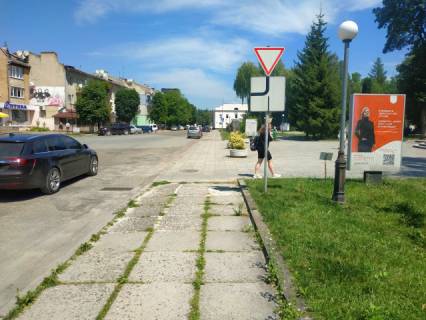Citylight A in Mykolayiv (Lviv region), 1.8м.x1.2м.  m. Mikolaiv, st. L'vivs'ka/ pl. Rinok, pam. T.G. Sevcenku, Policia, Osadbank, Evromarket, Nas Kraj, Kopijocka ta in. Photo 1