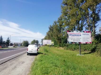 Billboard A in Soposhin, 6x3м.  s. Soposin, vizd v m. Zovkva, trasa L'viv- Rava-Rus'ka (M-09), na kordon z Pol'seu (m.Rava- Rus'ka), na m. Cervonograd, porad AZK WOG, na ATB, pisohidnij perehid svitlofor, zupinka grom. transportu Photo 1
