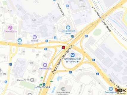 Билборд A в Киеве просп. Лобановського, п/с/Деміївська площа схема