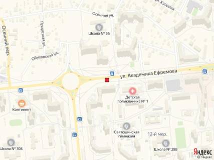 Нестандарт A у Києві, 1,25x2,10  вул. Єфремова, 17 схема