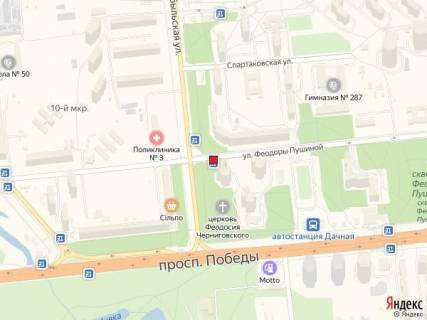 Билборд A в Киеве Вул. Феодори Пушиної (навпроти вулиця Чорнобильська, 4) схема