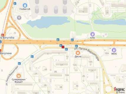 Билборд A в Киеве Вул. Вершигори / проспект Генерала Ватутіна, 8 схема