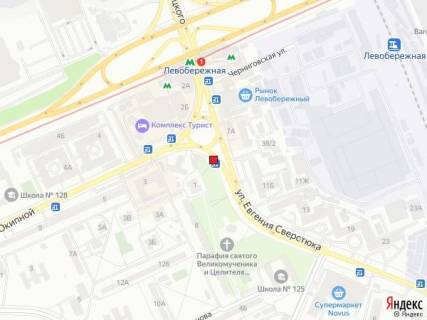 Билборд A в Киеве вул. Р.Окіпної, 1/вул. Сверстюка, п/с схема