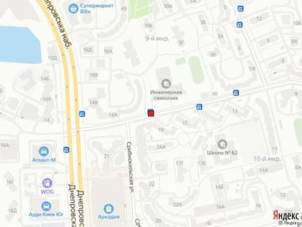 Билборд A в Киеве Вул. Княжий затон, 12 схема