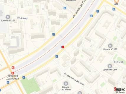 Білборд, Бігборд (Борд)  A у Києві Вул. Бальзака,40-а схема