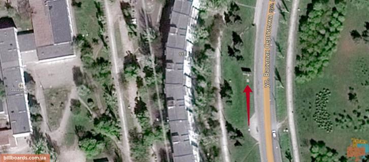 Билборд B в Запорожье, Щит 3х6.12  170_Запорожье_Заднепровская д 11 схема