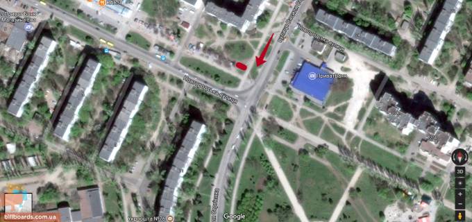 Билборд A в Запорожье, Щит 3х6.12  173_Заднепровская ул Новгородская схема