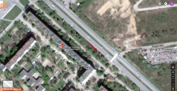 Билборд A в Запорожье, Щит 3х6.12  178_пр. Инженера Преображенского д.9 схема